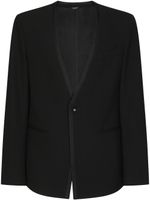 Dolce & Gabbana blazer en laine mélangée à design sans col - Noir - thumbnail