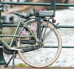 Fietssticker lente bloemen en vlinders