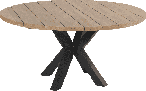 Hartman Ronde Tuintafel Stephanie Teakhout, 150cm - Naturel/Zwart