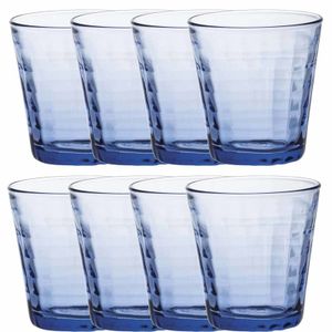 12x Drinkglazen/waterglazen blauw 220 ml Prisme