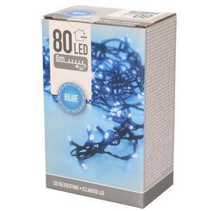 Kerstverlichting/feestverlichting lichtsnoeren 80 blauwe LED lampjes 600 cm   -