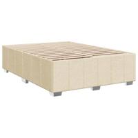 vidaXL Bedframe zonder matras stof crèmekleurig 140x190 cm