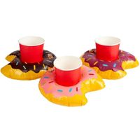 3x Opblaasbare drankhouders donut 20 cm