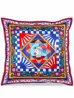 Dolce & Gabbana grand coussin à imprimé Sicilian Carretto - Bleu