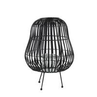 Beliani BERKNER - windlichtzuilen-Zwart-Wilgenhout