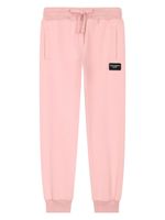 Dolce & Gabbana Kids pantalon de jogging à logo appliqué - Rose - thumbnail