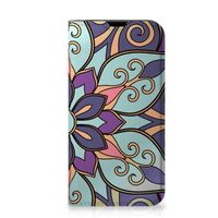 iPhone 13 Mini Smart Cover Purple Flower - thumbnail