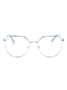 Dolce & Gabbana Eyewear lunettes de vue rondes à plaque logo - Bleu