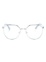 Dolce & Gabbana Eyewear lunettes de vue rondes à plaque logo - Bleu