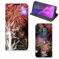 Motorola One Zoom Hippe Standcase Vuurwerk - thumbnail