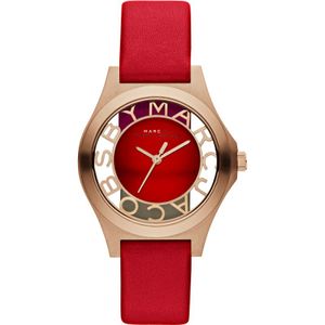 Horlogeband Marc by Marc Jacobs MBM1338 Onderliggend Leder Rood 16mm