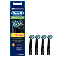 Oral-B CrossAction Opzetborstels Black, Verpakking Van 4, Black Edition