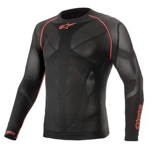 ALPINESTARS Ride Tech V2 Top Long Sleeve Summer, Thermoshirt voor op de moto, Zwart-Rood