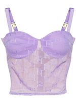 Elisabetta Franchi haut bustier à logo brodé - Violet