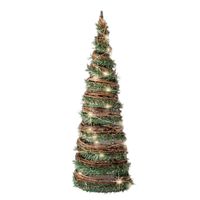 Kerstverlichting figuren Led kegel kerstboom rotan lamp 40 cm met 30 lampjes