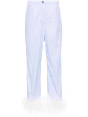 Miu Miu Straight broek met krijtstreep - Blauw Miu Miu Straight broek met krijtstreep - Blauw