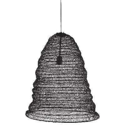 Landelijke Hanglamp Floriano 51cm 1 Lichts Mat Zwart