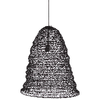 Landelijke Hanglamp Floriano 51cm 1 Lichts Mat Zwart