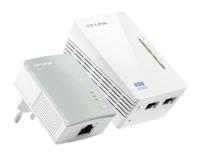TL-WPA4220KIT AV500 2-Port Wifi Powerline Adapter Starter Kit - Powerline-adapterset - HomePlug AV (HPAV) - 802.11bgn - aansluitbaar aan muur