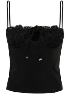 Blumarine haut-corset en dentelle fleurie - Noir