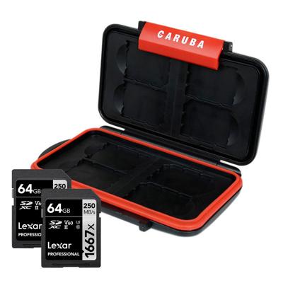 Lexar Duoset met opbergcase 2x 64GB + MCC-2