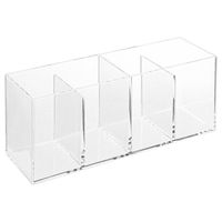 Make-up organizer 4 vakken rechthoek 22 x 7 cm van kunststof   -