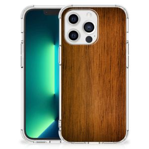 iPhone 13 Pro Max Stevig Telefoonhoesje Donker Hout