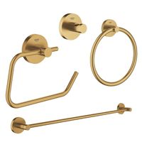 GROHE Essentials accessoireset 4-delig met handdoekring, handdoekhouder, handdoekhaak en toiletrolhouder zonder klep brushed cool sunrise sw98949/SW98981/SW99005/SW99029 - thumbnail