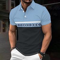 Bloemen Casual Voor heren Korte mouw Casual Alledaagse kleding Lente zomer Afdrukken Strijkijzer Wit Micro-elastisch 95% Polyester 5% Spandex Piqué poloshirt Lightinthebox - thumbnail