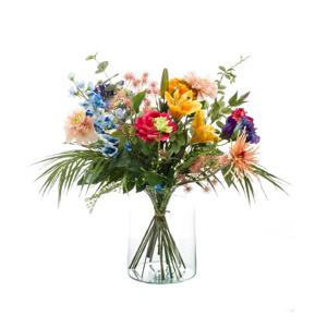 Kunstbloemen boeket/veldboeket - medium - Colourful Burst - kunst zijdebloemen