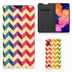 Samsung Galaxy A10 Hoesje met Magneet Zigzag Multi Color