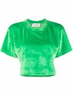 STYLAND t-shirt crop à effet de velours - Vert