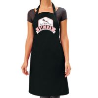 Queen of the kitchen Hetty keukenschort/ barbecue schort zwart voor dames   -