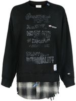 Maison MIHARA YASUHIRO sweat en coton à effet usé - Noir