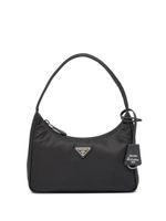 Prada mini sac à plaque logo - Noir