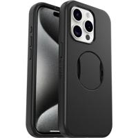 OtterBox OtterGrip Symmetry hoes voor iPhone 15 Pro voor MagSafe, valbestendig, beschermhoes met ingebouwde grip, 3x getest volgens militaire standaard, Zwart