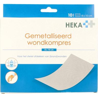 Heka Klein Wondkompres gemetalliseerd 8 x 10 cm steriel