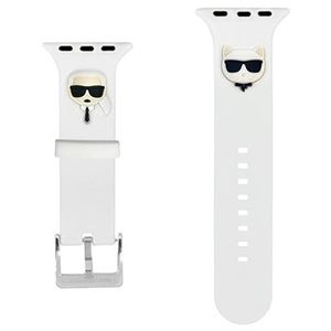 Karl Lagerfeld Karl & Choupette Apple Watch 9/8/SE (2022)/7/SE/6/5/4/3/2/1 Band - 41mm/40mm/38mm - Wit