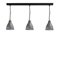 Masterlight Stoere eettafel hanglamp Industria 3x27 3-lichts zwart met betongrijs 2007-00-00-K-130-3