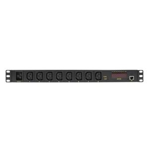 LogiLink PDU8P01 19 inch Stekkerdoos voor patchkast 1 HE Apparaatcontactdoos C13 10A Vast inbouw Zwart