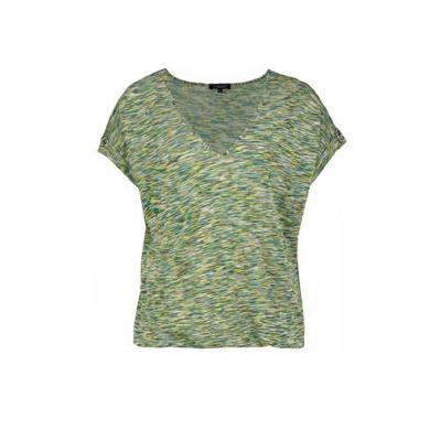 Claudia Sträter top met all over print groen/blauw/wit