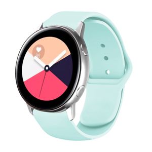 Bandje geschikt voor Samsung Galaxy Watch 40/41/42/44/45/46MM - Geschikt voor Samsung Galaxy Watch 1/2/3/4/5/6/Classic Watch 4/Watch 5 Pro/Watch 6 Classic/Watch Active/Watch Active 2 - Maat One Size - Horlogebandje - Siliconen - Lichtblauw