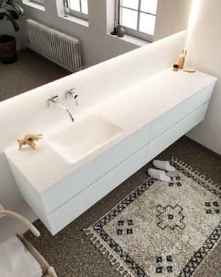 Mondiaz Vica 200cm badmeubel clay 4 lades wastafel Cloud links zonder kraangat Mondiaz Vica 200cm badmeubel clay 4 lades wastafel Cloud links zonder kraangat