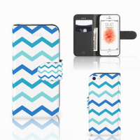 Apple iPhone 5 | 5s | SE Telefoon Hoesje Zigzag Blauw - thumbnail