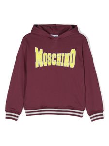 Moschino Kids hoodie en coton à logo Varsity - Violet