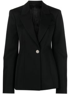 The Attico blazer en laine vierge à simple boutonnage - Noir