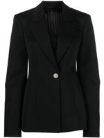 The Attico blazer en laine vierge à simple boutonnage - Noir