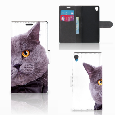 Sony Xperia Z3 Telefoonhoesje met Pasjes Kat