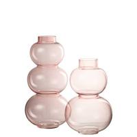 J-Line vaas Bol - glas - roze - large - 36.00 cm hoog