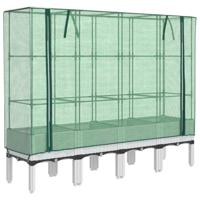 vidaXL Plantenbak verhoogd met kashoes 160x40x140 cm rattanlook, plantenbak, bloembak, grote bloempot buiten, plantenbak buiten, bloempot buiten